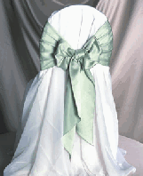 flowing chair cover with satin sash
